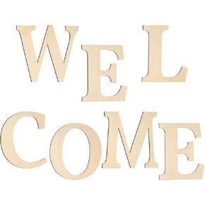 شي لوف حروف ترحيب خشبية كبيرة 8 انش حروف خشبية غير مكتملة، حروف ترحيبية مقطوعة لتزيين الحائط والمنزل والشرفة والحرف اليدوية وحفلات الزفاف والعطلات in Kuwait