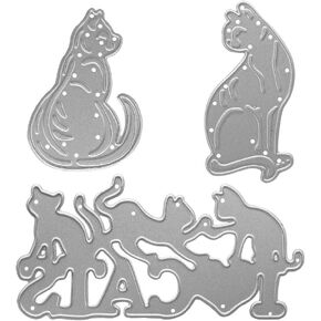 Metal Dinosaur Cutting Dies, 8 pcs Easter Dinosaur Set Metal Die Cuts Embossing Stencils Template Mould for Card Making Scrapbooking and DIY Craft Album Paper Card Decor