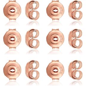 12 Pcs/ 6 Pairs Rose Gold Flashed Silver Butterfly Earring Backs Replacement for Stud Earrings Accessories DIY Tools, 5x4x3mm