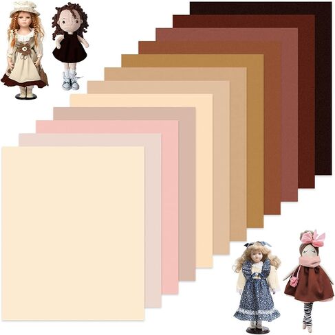Whaline 12Pcs Skin Tone Cotton Fabric Bundles 18 x 22 Inch Doll Making Fat Quarters Colorful Quilting Patchwork Squares Doll Skin Sewing Fabrics for DIY Handmade Crafting Home Party Decor in Saudi Arabia