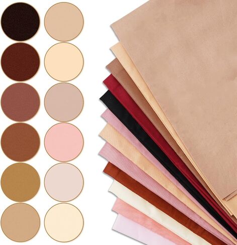 Whaline 12Pcs Skin Tone Cotton Fabric Bundles 18 x 22 Inch Doll Making Fat Quarters Colorful Quilting Patchwork Squares Doll Skin Sewing Fabrics for DIY Handmade Crafting Home Party Decor in Saudi Arabia