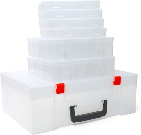 حاوية بلاستيكية لتنظيم الأغراض من يوهاوس، صندوق تخزين بلاستيكي مع فواصل قابلة للتعديل لألعاب المجوهرات ومستحضرات التجميل والحرف وخرزات وصمامات حبوب منع الحمل ومفك براغي in Kuwait