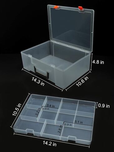 حاوية بلاستيكية لتنظيم الأغراض من يوهاوس، صندوق تخزين بلاستيكي مع فواصل قابلة للتعديل لألعاب المجوهرات ومستحضرات التجميل والحرف وخرزات وصمامات حبوب منع الحمل ومفك براغي in Kuwait