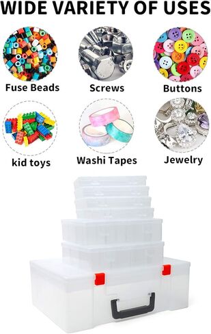 حاوية بلاستيكية لتنظيم الأغراض من يوهاوس، صندوق تخزين بلاستيكي مع فواصل قابلة للتعديل لألعاب المجوهرات ومستحضرات التجميل والحرف وخرزات وصمامات حبوب منع الحمل ومفك براغي in Kuwait