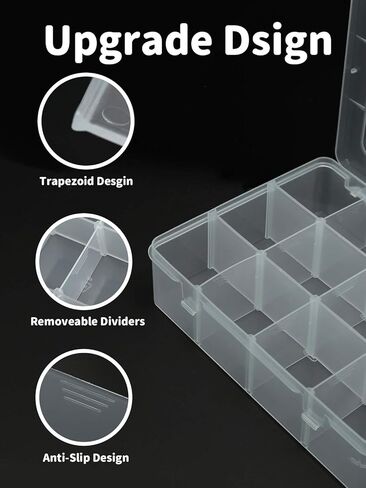 حاوية بلاستيكية لتنظيم الأغراض من يوهاوس، صندوق تخزين بلاستيكي مع فواصل قابلة للتعديل لألعاب المجوهرات ومستحضرات التجميل والحرف وخرزات وصمامات حبوب منع الحمل ومفك براغي in Kuwait