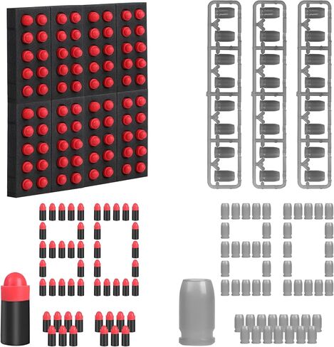 لعبة مسدس طلقات رمي السهام الرغوية، طلقات ناعمة وقذيفة لمسدس لعبة، مجموعة ذخيرة فوم 80 قطعة من الرصاص الناعم + 80 قطعة من قذائف الرصاصة + 12+ in Kuwait