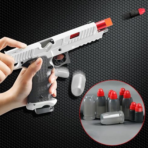 لعبة مسدس طلقات رمي السهام الرغوية، طلقات ناعمة وقذيفة لمسدس لعبة، مجموعة ذخيرة فوم 80 قطعة من الرصاص الناعم + 80 قطعة من قذائف الرصاصة + 12+ in Kuwait