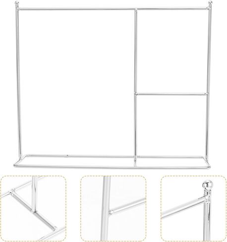Zerodeko قطعة واحدة من رف ملابس الدمية الحديدية، رف فستان الدمية الكلاسيكي، شماعة ملابس خزانة الدمى، شماعة معطف صغيرة أو لوازم بيت الدمى، عرض ملابس الدمى (فضي) in Kuwait