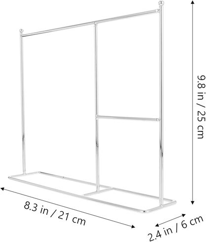 Zerodeko قطعة واحدة من رف ملابس الدمية الحديدية، رف فستان الدمية الكلاسيكي، شماعة ملابس خزانة الدمى، شماعة معطف صغيرة أو لوازم بيت الدمى، عرض ملابس الدمى (فضي) in Kuwait