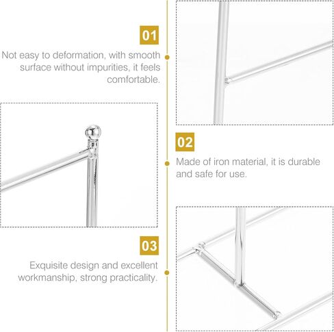 Zerodeko قطعة واحدة من رف ملابس الدمية الحديدية، رف فستان الدمية الكلاسيكي، شماعة ملابس خزانة الدمى، شماعة معطف صغيرة أو لوازم بيت الدمى، عرض ملابس الدمى (فضي) in Kuwait