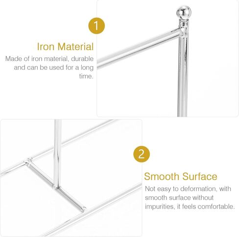 Zerodeko قطعة واحدة من رف ملابس الدمية الحديدية، رف فستان الدمية الكلاسيكي، شماعة ملابس خزانة الدمى، شماعة معطف صغيرة أو لوازم بيت الدمى، عرض ملابس الدمى (فضي) in Kuwait