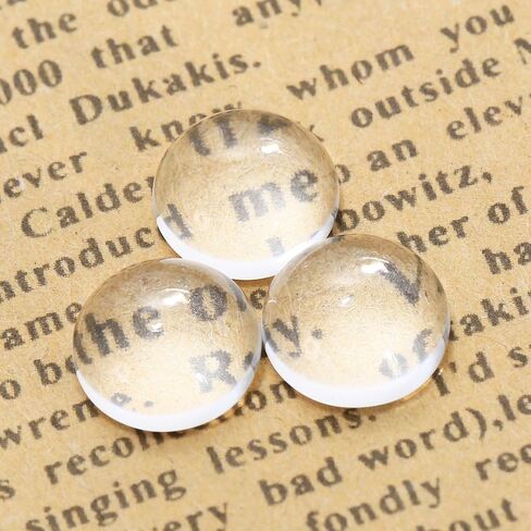 dophee Round Glass Cabochon for Jewelry Making, Clear Dome Tiles Cabochons with Flat Back, Dome Bead Cameo Cabochon Tile for DIY Craft Photo, Pendants, Rings, Necklace, 8mm/0.31in, 40-Pack in Kuwait