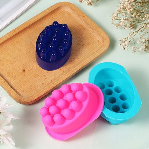 2pcs Silicone Massage Bar Soap Molds, 3D Hair Comb Soap Mold for Soap Making Flexible and Nonstick Scalp Massager Silicone Mold for DIY Hair Masks Salon Spa at Home in Saudi Arabia