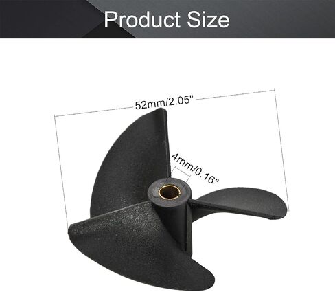 Fielect 1Pc 3 Blades CCW Propeller for Ship Model Rc Boat Propeller Model Black Plastic Paddle 52mm Diameter 4mm Hole Dia in Saudi Arabia