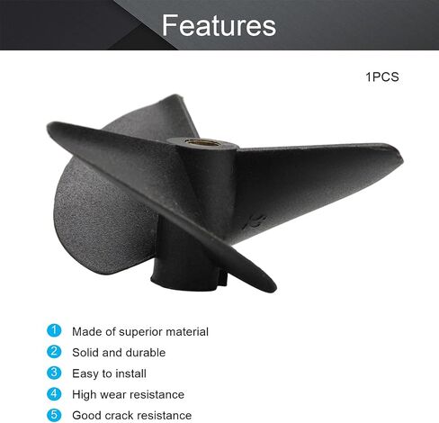 Fielect 1Pc 3 Blades CCW Propeller for Ship Model Rc Boat Propeller Model Black Plastic Paddle 52mm Diameter 4mm Hole Dia in Saudi Arabia