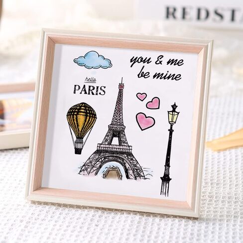 Valentines Eiffel Tower Clear Stamps for Card Making Decoration and Scrapbooking Supplies, Valentine's Day Words with Sentiment Transparent Rubber Stamps for Paper Card Photo Album Crafting Supplies in Kuwait