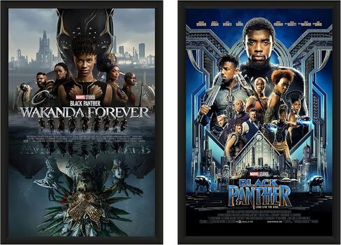 ملصقات بلاك بانثر واكاندا فوريفر، مجموعة من 2 ملصق الافلام، ملصق واكاندا فوريفر، ملصق بلاك بانثر، ملصق بلاك بانثر II، تكملة 2022 للفهد الاسود (11×17) in Kuwait