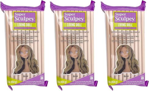 صلصال عروسة ليفينج من سكالبي كلاي - بيج 1 باوند - عبوة من 3 قطع in Kuwait