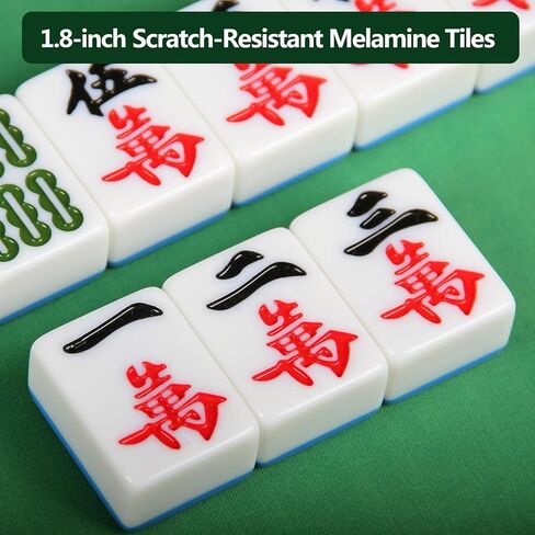 YINIUREN 1.8 بوصة مجموعة بلاط جونغ 144 مجموعة ألعاب جونغ الصينية الميلامين مجموعة جونغ كبيرة in Kuwait