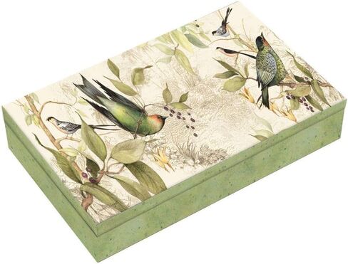 LANG -“Tropical Birds" Domino Set - Artwork by Susan Winget - Includes Mexican Train Station and Matching Score Pad in Saudi Arabia