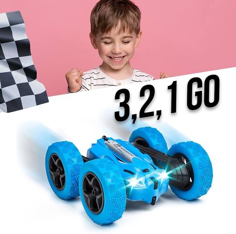 HST-RC Super Stunt Remote Control Toy LH-C014: RC Racing 4WD Rolling Tumbler Car with Controller, 360 Degree, Spinning, Lights, 2.4 GHz, USB & Battery in Saudi Arabia
