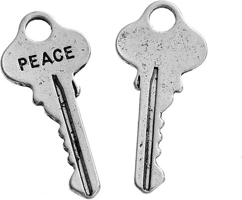 تعليقات مفاتيح برسالة ملهمة بعبارة «Faith Peace Love» (18 لكل منهما؛ إجمالي 54)، 1 انش، لون فضي in Saudi Arabia