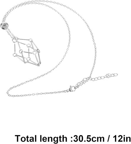 Adorainbow كريستال قلادة فارغة حامل الحجر قلادة معدنية حبة أقفاص كريستال الأحجار الكريمة حامل سلسلة قلادة للبلورات DIY مجوهرات سوار قلادة حامل الكريستال in Kuwait