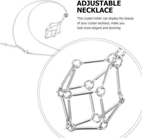 Adorainbow كريستال قلادة فارغة حامل الحجر قلادة معدنية حبة أقفاص كريستال الأحجار الكريمة حامل سلسلة قلادة للبلورات DIY مجوهرات سوار قلادة حامل الكريستال in Kuwait