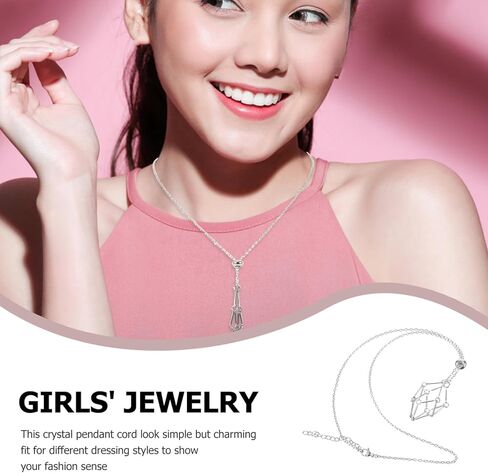 Adorainbow كريستال قلادة فارغة حامل الحجر قلادة معدنية حبة أقفاص كريستال الأحجار الكريمة حامل سلسلة قلادة للبلورات DIY مجوهرات سوار قلادة حامل الكريستال in Kuwait