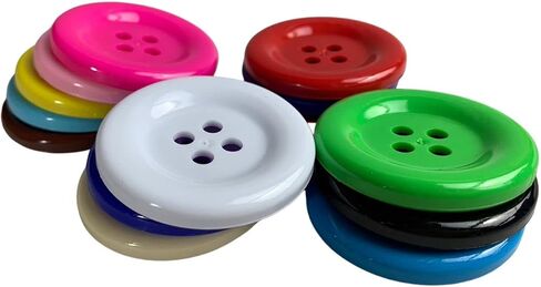 2 inch Big Colored Buttons Large Round Shapes Craft Flatback Resin Button 4 Holes Multicolor for Decoration Crafts Making, Clothes Sewing and DIY Projects, Scrapbook Pack 10 Pcs (Dark Bule) in Kuwait