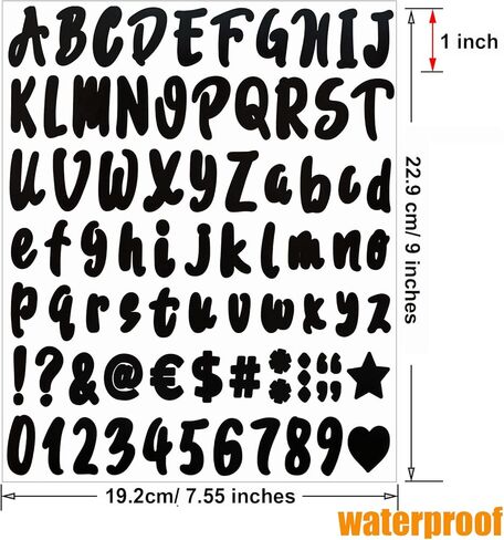 ملصقات أرقام حروف من الفينيل ذاتية اللصق 576 قطعة من واينودا، ملصقات قبعة التخرج، ملصقات أرقام الحروف الأبجدية، ملصقات للعلامة، الباب، الأعمال، رقم العنوان (1 بوصة، 8 ألوان) in Kuwait