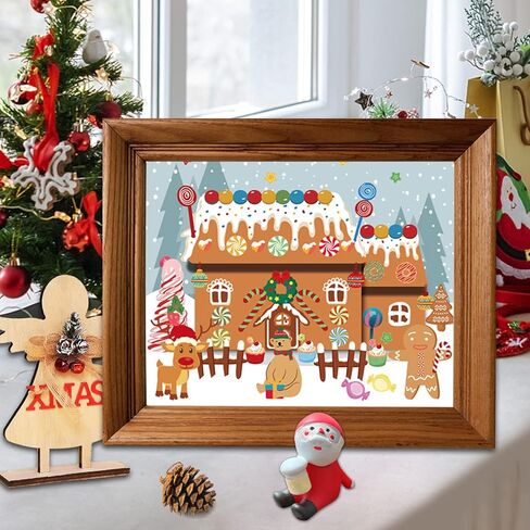 Christmas Party Favor for Kids - 30 Sheets Make a Gingerbread House DIY Craft Stickers Scenes for Xmas Holiday Activity Party Game Supplies, 15 Sets in Saudi Arabia