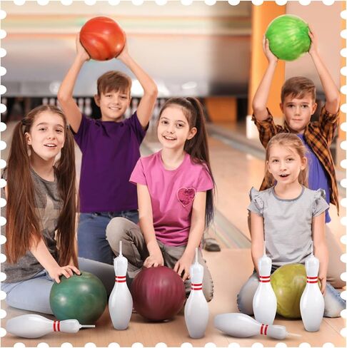 Funtery Bowling Pin Water Bottles with Straws and Lids 25 oz Reusable Bowling Pin Bottles Plastic Red White Bowling Party Favors Birthday Sports Competition Bowling Fans Players Party Supplies(4 Set) in Saudi Arabia