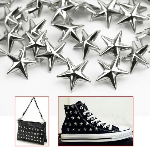 HomeSoGood 200pcs 15mm Star Rivets Silver Metal Leather Craft DIY Studs Spikes Spots Nailhead Rock Punk Garment Sewing Decor Clothing Accessories(15mm,Silver) in Saudi Arabia