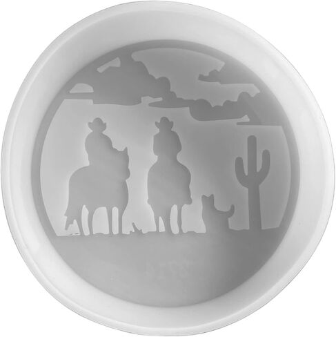Cowboy Circle Freshie Silicone Mold | Size 4.5" Wide x 4.5" Long x 1" Deep | Cowboy Western Design for Freshie, Soap, Resin, Candles in Saudi Arabia