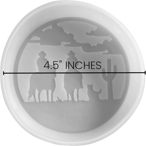Cowboy Circle Freshie Silicone Mold | Size 4.5" Wide x 4.5" Long x 1" Deep | Cowboy Western Design for Freshie, Soap, Resin, Candles in Saudi Arabia