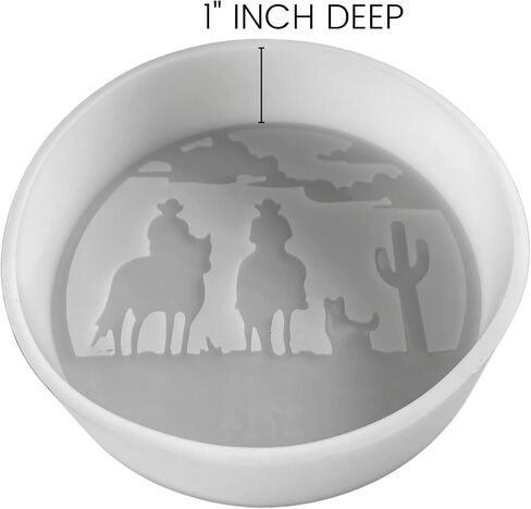 Cowboy Circle Freshie Silicone Mold | Size 4.5" Wide x 4.5" Long x 1" Deep | Cowboy Western Design for Freshie, Soap, Resin, Candles in Saudi Arabia