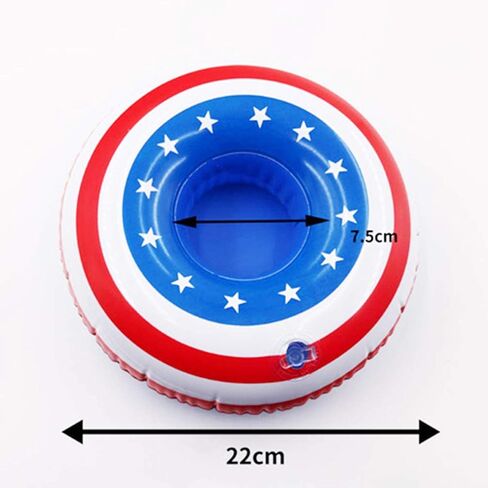 BinaryABC Inflatable Patriotic Pool Drink Holders Drink Floaties,USA American Flag Inflatable Floating Drink Cup Holder,4th of July Party Supplies,3Pcs in Saudi Arabia