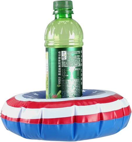BinaryABC Inflatable Patriotic Pool Drink Holders Drink Floaties,USA American Flag Inflatable Floating Drink Cup Holder,4th of July Party Supplies,3Pcs in Saudi Arabia