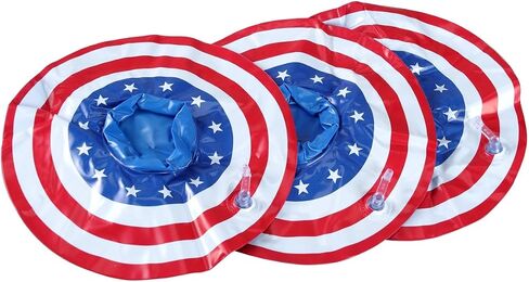 BinaryABC Inflatable Patriotic Pool Drink Holders Drink Floaties,USA American Flag Inflatable Floating Drink Cup Holder,4th of July Party Supplies,3Pcs in Saudi Arabia