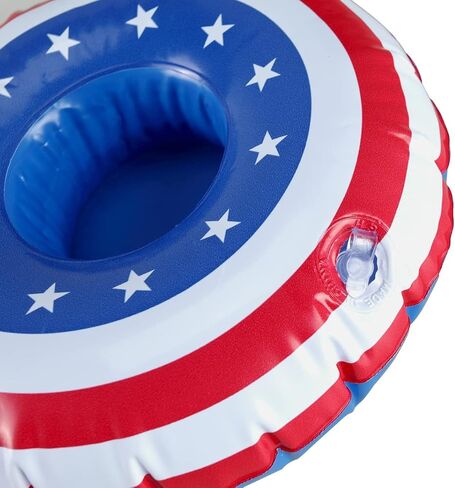 BinaryABC Inflatable Patriotic Pool Drink Holders Drink Floaties,USA American Flag Inflatable Floating Drink Cup Holder,4th of July Party Supplies,3Pcs in Saudi Arabia