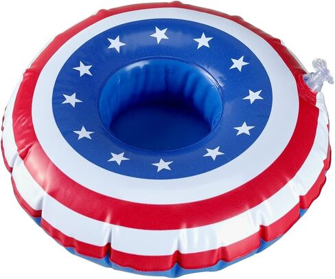 BinaryABC Inflatable Patriotic Pool Drink Holders Drink Floaties,USA American Flag Inflatable Floating Drink Cup Holder,4th of July Party Supplies,3Pcs in Saudi Arabia