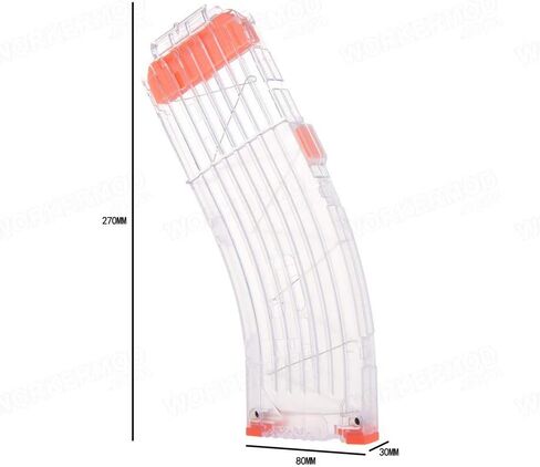 Worker Mod Banana 15-Darts Quick Reload Clip for Nerf N-Strike Elite Color Clear in Saudi Arabia