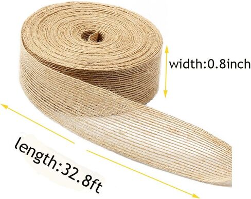 FOLAI 3 Rolls of Natural Burlap Fabric With Beautiful Burlap Ribbon Wedding Event Party And Home Decoration Long 10M Wide 2cm Each Roll in Kuwait