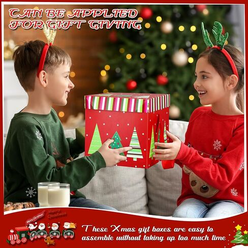 Zhanmai 6 Pcs Christmas Gift Boxes Xmas Nesting Boxes with Lids in 3 Assorted Sizes Decorative Santa Claus Snowman Gift Box Stackable Christmas Gift Wrap Boxes for Holiday Decorative Wrapping Presents in Saudi Arabia