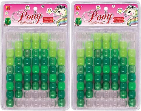 126 Pcs Beads Jewelry Making Kit DIY Hair Braiding Bracelet Ornaments Crafts Jumbo Round Pony (Clear) in Kuwait