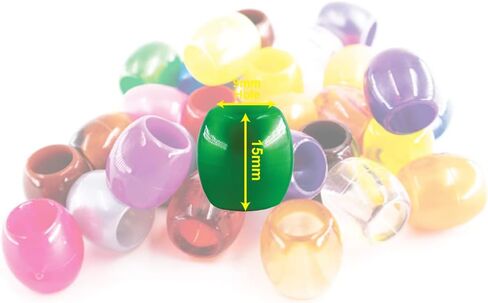 126 Pcs Beads Jewelry Making Kit DIY Hair Braiding Bracelet Ornaments Crafts Jumbo Round Pony (Clear) in Kuwait