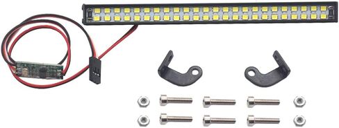 RC Light Bar Roof Lamp Kit 48 Double Row Lights Compatible with Traxxas Slash Rustler Trx4 Axial SCX10 Tamiya D90 Gen8 1/10 RC Crawler (L Shape Universal Brackets) in Saudi Arabia