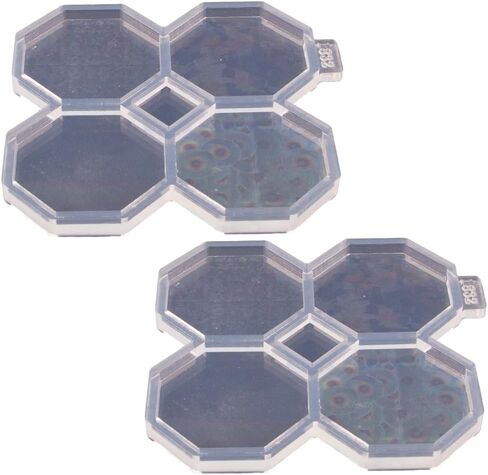 2PC 1.7inch Diamond Shape Phone Grip Resin Molds, Silicone Epoxy Mold for Badge Reel Buddy DIY Design Holograph in Saudi Arabia