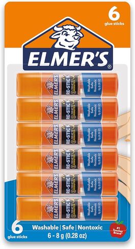 Elmer's Re-Stick Glue Sticks, 8 grams, Washable, 6 Count in Saudi Arabia